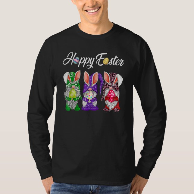 Bunny Gnome Rabbit Eggs Hunting Glad påsk Day F T Shirt (Framsida)