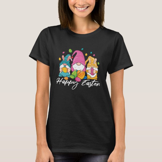 Bunny Gnomes Easter Candy Happy Easter Sunday Egg  T Shirt (Framsida)