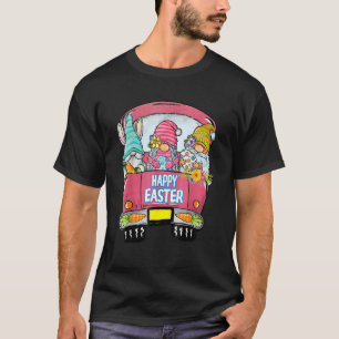 Bunny Gnomes Rabbit Eggs Hunting Lastbil Lycklig E T Shirt