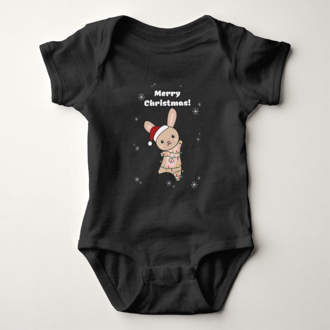 Bunny God jul Winter Animals Rabbits Baby T Shirt (Framsida)