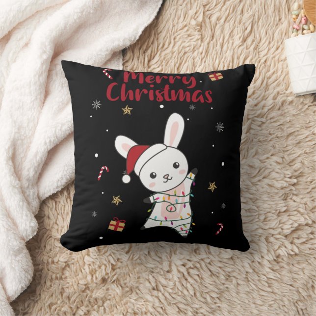Bunny God jul Winter Animals Rabbits Kudde (Filt)