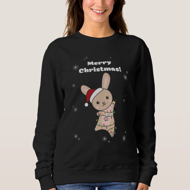 Bunny God jul Winter Animals Rabbits Sweat T Shirt (Framsida)
