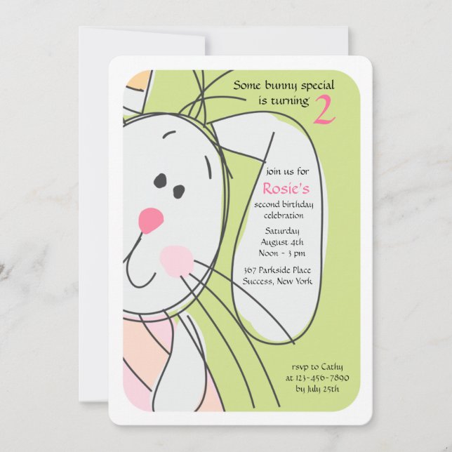 Bunny Göm och sökning Inbjudningar (Framsida)