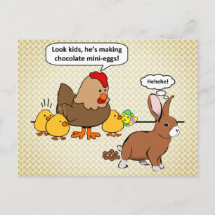 Bunny gör chokladpoop lustig tecknad Brown Vykort