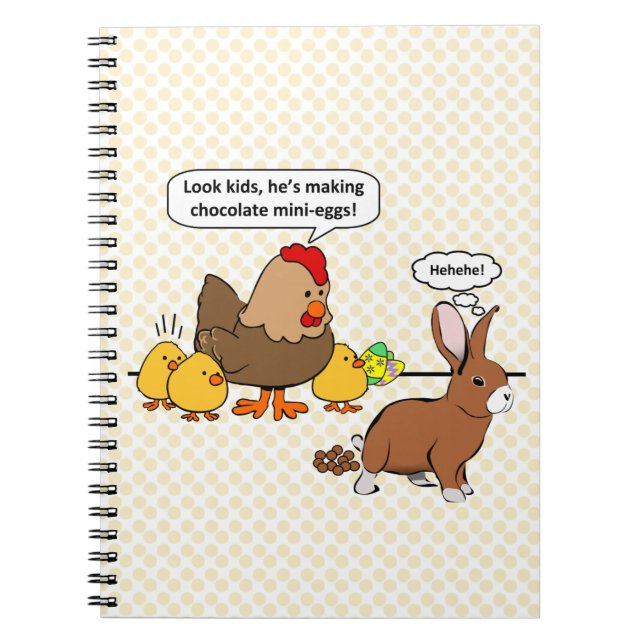 Bunny gör chokladpoop till lustig tecknad anteckningsbok (Framsidan)
