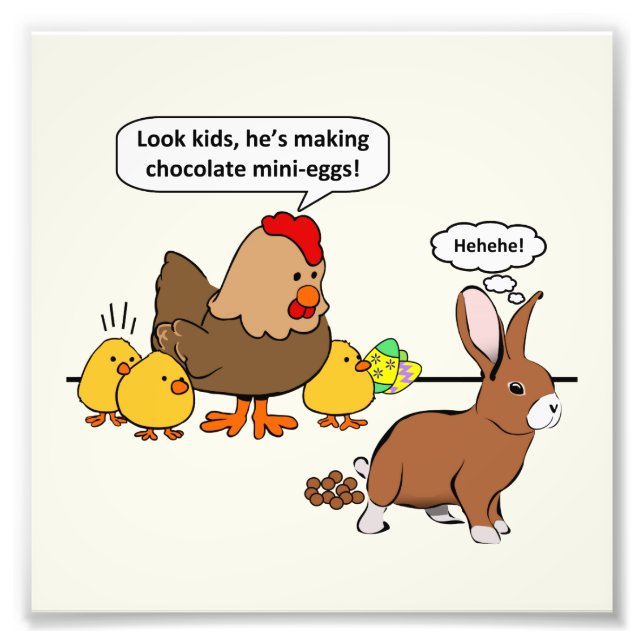 Bunny gör chokladpoop till lustig tecknad fototryck (Framsidan)