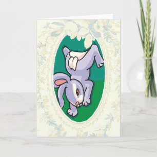 Bunny gör ett Påsk-kort för hörlurar Helgkort
