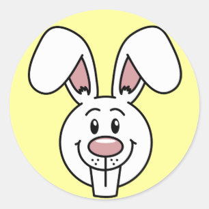 Bunny (Gult) Stickers Runt Klistermärke