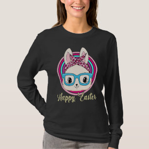 Bunny habbit Wearing Glasses Glad påsk Day Retr T Shirt