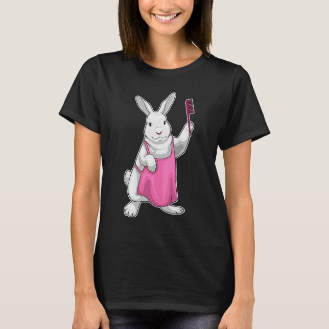 Bunny Hairdresser Comb T Shirt (Framsida)