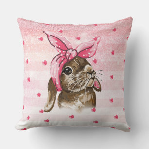 Bunny Hand målade glitter Kudde
