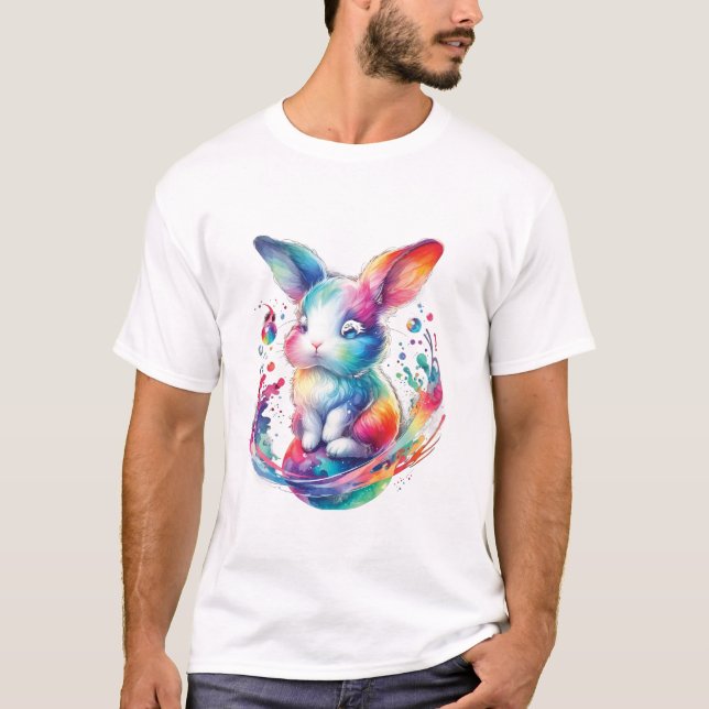 Bunny Happy Easter Spring T Shirt (Framsida)