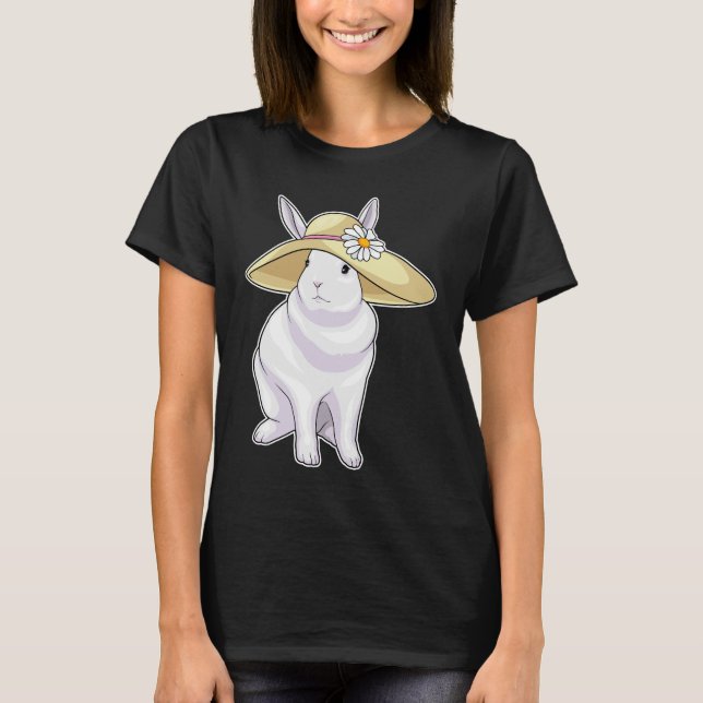 Bunny Hat Flower T Shirt (Framsida)