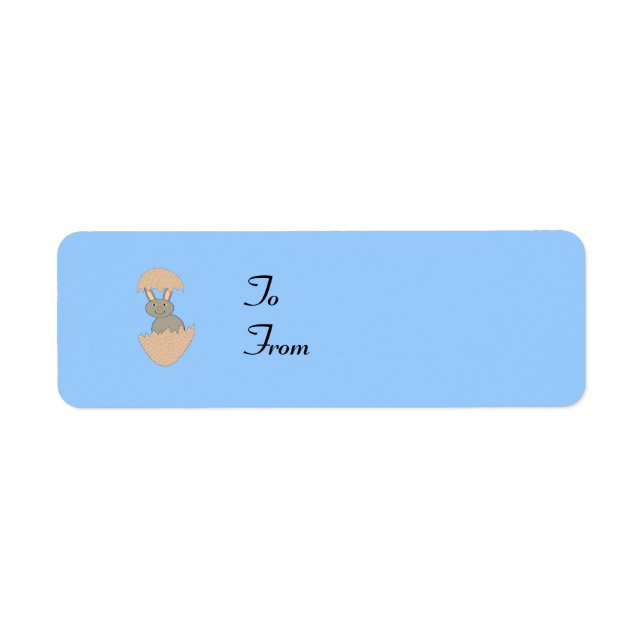 Bunny Hatching från Anpassningsbar av äggKonstig N Returadress Etikett (Framsidan)