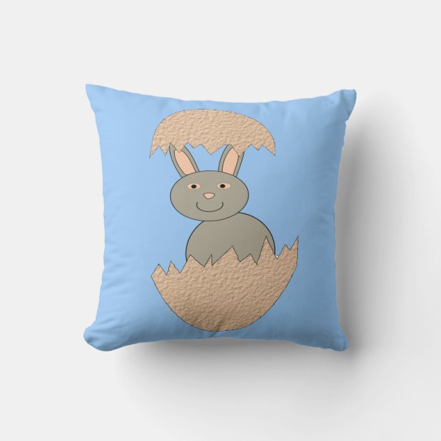 Bunny Hatching från Egg Konstig Pillow Kudde (Framsida)