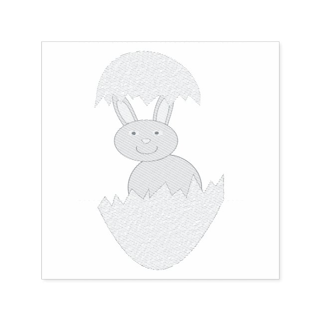 Bunny Hatching från Egg Konstig Self Inking Frimär Självfärgande Stämpel (Design)