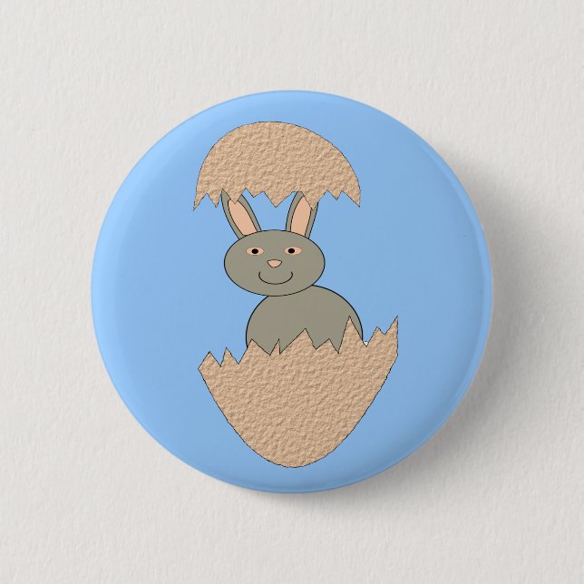 Bunny Hatching from Egg Konstig Button Knapp (Framsida)