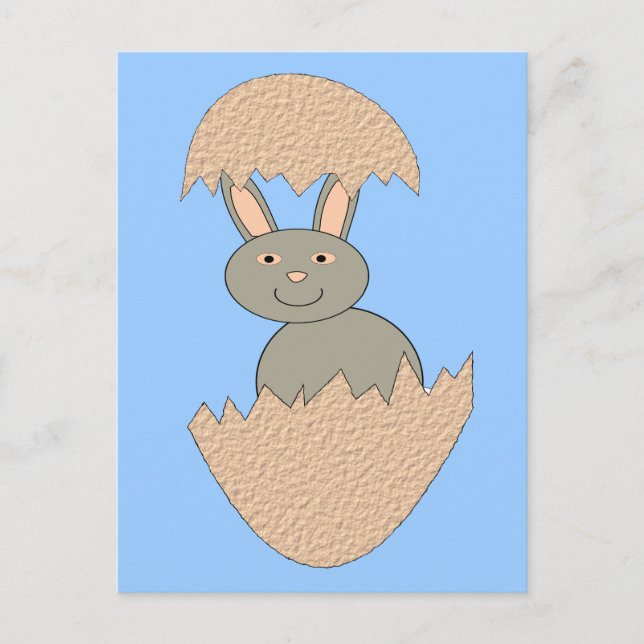 Bunny Hatching from Egg Konstig Postcard Vykort (Framsida)