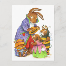 Bunny Hats av Katy Bratun Vykort