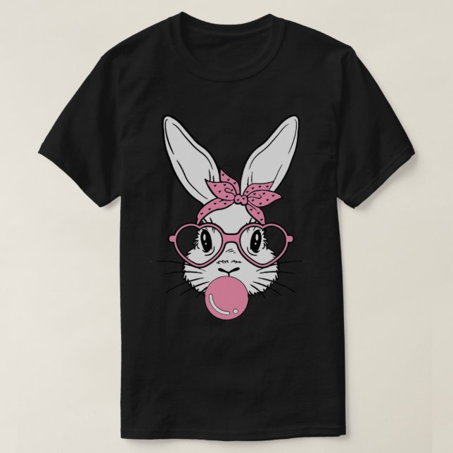 Bunny Heart Glass Bubblegum for Women Kids Easte T Shirt (Design framsida)