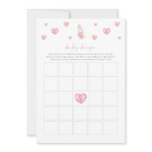 Bunny Heart Valentine Baby Shower Bingo Game