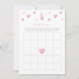 Bunny Heart Valentine Baby Shower Bingo Game