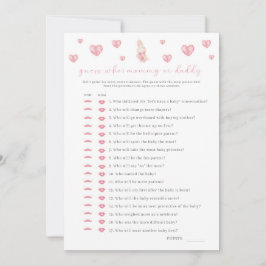 Bunny Heart Valentine Baby Shower Mamma pappa Game