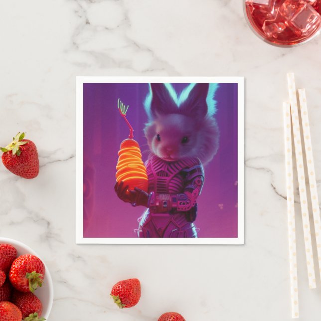 Bunny Holding a Carrot Pappersservett (Insitu)