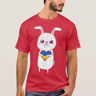 Bunny Holding Ukrainska Heart Ukrainska Lycklig Ea T Shirt