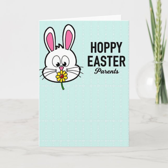 Bunny Hoppy Easter Parents Card Kort (Framsida)