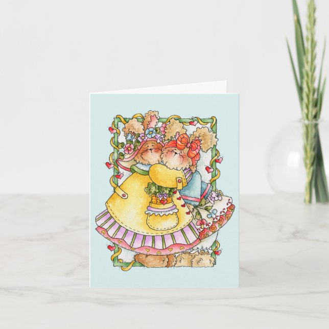 Bunny Hug - Valentine Card Helgkort (Framsida)