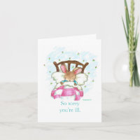 Bunny i Bed Get well Card