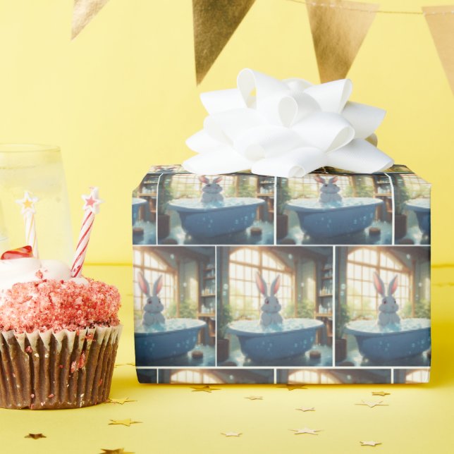 Bunny i Bubble Bath Presentpapper (Födelsedagsfest)