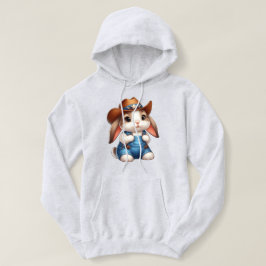 Bunny i Cowboy Outfit with Hat and Overalls T Shirt