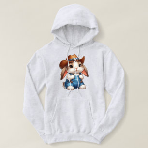 Bunny i Cowboy Outfit with Hat and Overalls T Shirt