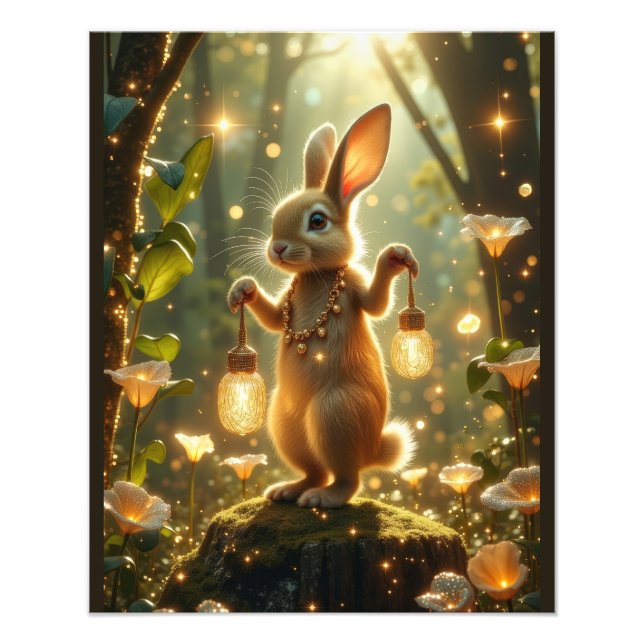 Bunny i den fantastiska skogen fototryck (Framsidan)