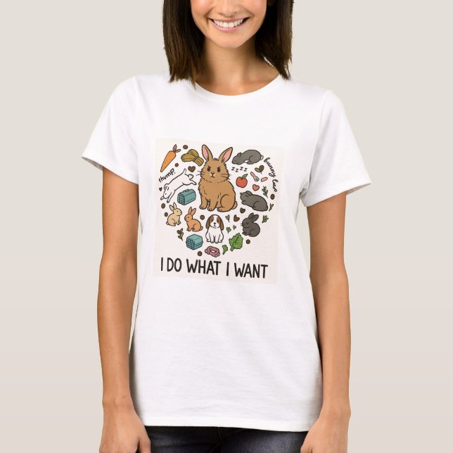 Bunny "I Do What I Want" Tote Bag –Funny Rabbit T Shirt (Framsida)