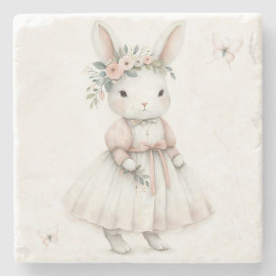 Bunny i en klänning stenunderlägg