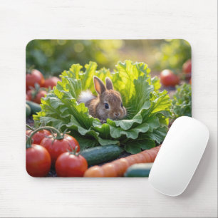 Bunny i en vegetativ trädgård musmatta