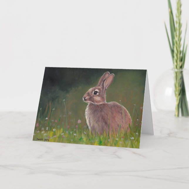 Bunny i foderkortet för konsthälsning kort (Framsida)