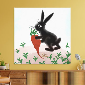 Bunny i Garden Stretched Canvas