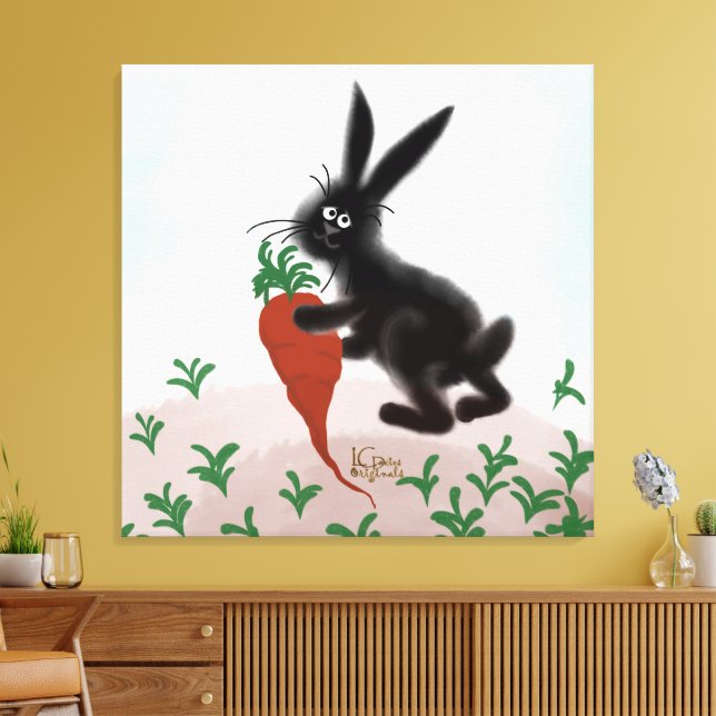 Bunny i Garden Stretched Canvas (Insitu (Vardagsrum))