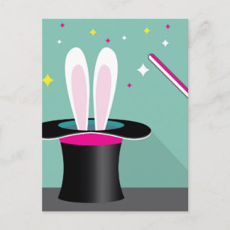 Bunny i hatt magi vykort