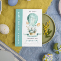 Bunny i Hetten Balloon-Egg Hunt och Brunch Inbjuda