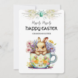 Bunny i Kopp Granddotter Påsk Helgdag Card Inbjudningar