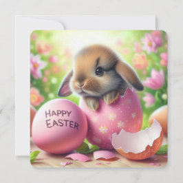 Bunny i Påskägg med blommor Julkort