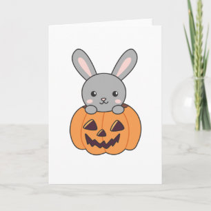 Bunny i Pumpkin Cute Bunnies Happy halloween Kort