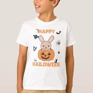 Bunny i Pumpkin Cute Bunnies Happy halloween T Shirt