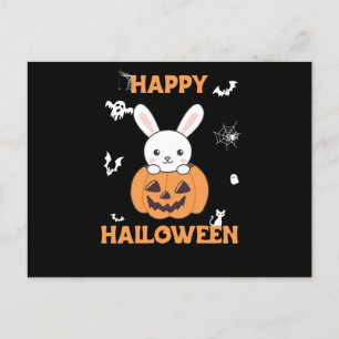 Bunny i Pumpkin Cute Bunnies Happy halloween Vykort