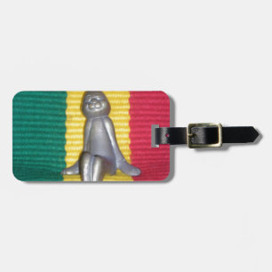 Bunny i Rasta Färg: A Touch of Groovy Art Print Bagagebricka